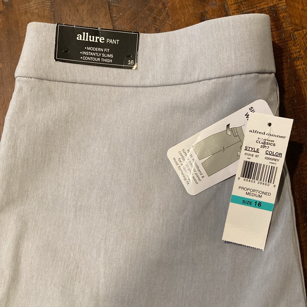 New Alfred Dunner allure pants grey 16 - Picture 2 of 11